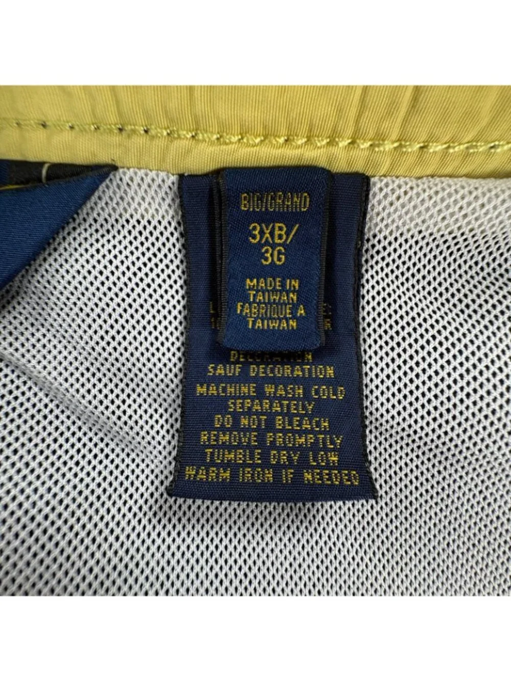 Polo Ralph Lauren Mens 3XB Navy Yellow Swim Trunks Big Tall Lined Shorts NWOT